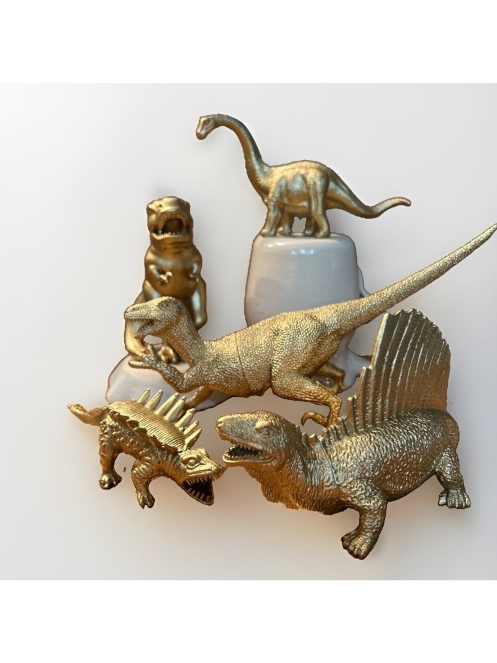 Gold Dinosaurs Figures Birthday Shower Nursery Wedding Party Event Home Decor 5